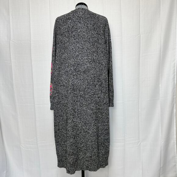 Torrid Lovesick Long Sleeve Raglan Duster Cardigan Space Dye Rainbow Skull Sz: 3 - Picture 4 of 8